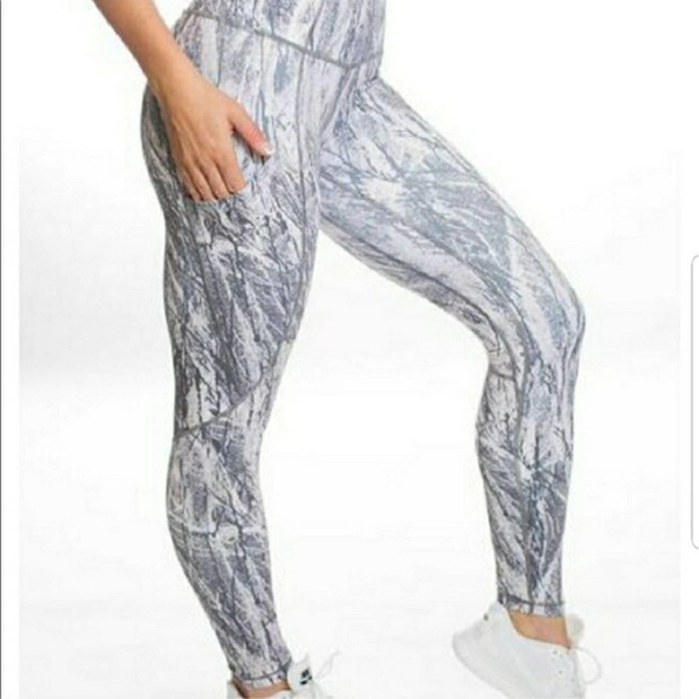 P'tula Chandre White Grey Legging Birch Print M